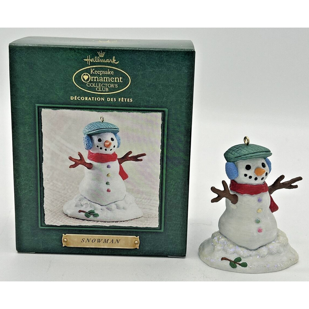 2002 Hallmark Keepsake Ornament Collector's Club Snowman Ornament SKU U214